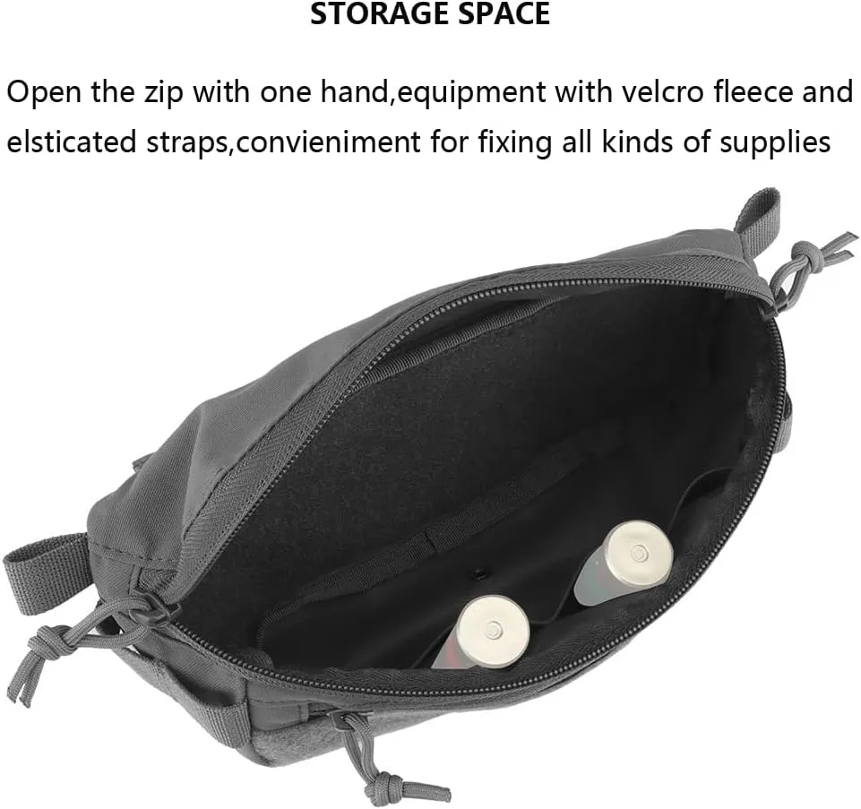 Tactical Sub Abdominal Pouch,Dual-Purpose Dangler Drop Pouch with Tourniquet Holder,Tactial Vest Chest Rig Carrying Kit Bag