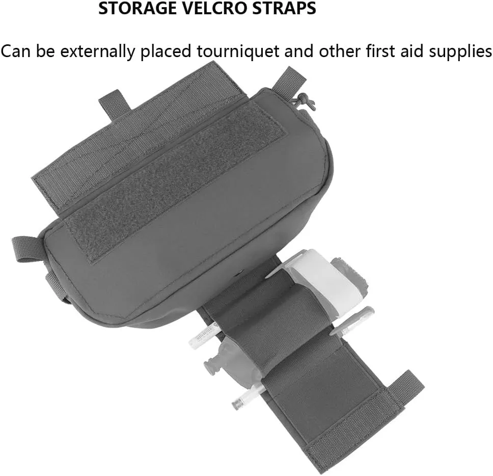 Tactical Sub Abdominal Pouch,Dual-Purpose Dangler Drop Pouch with Tourniquet Holder,Tactial Vest Chest Rig Carrying Kit Bag