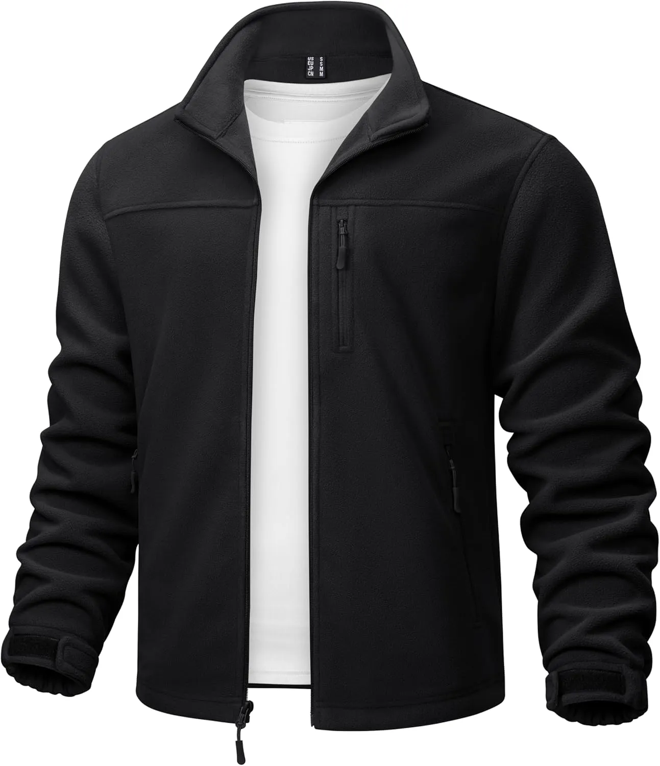 TACVASEN Men's Polar Fleece Jacket Full Zip Lightweight Tactical Jacket with Pockets Winter Coats Warm Casual Hiking Outdoor