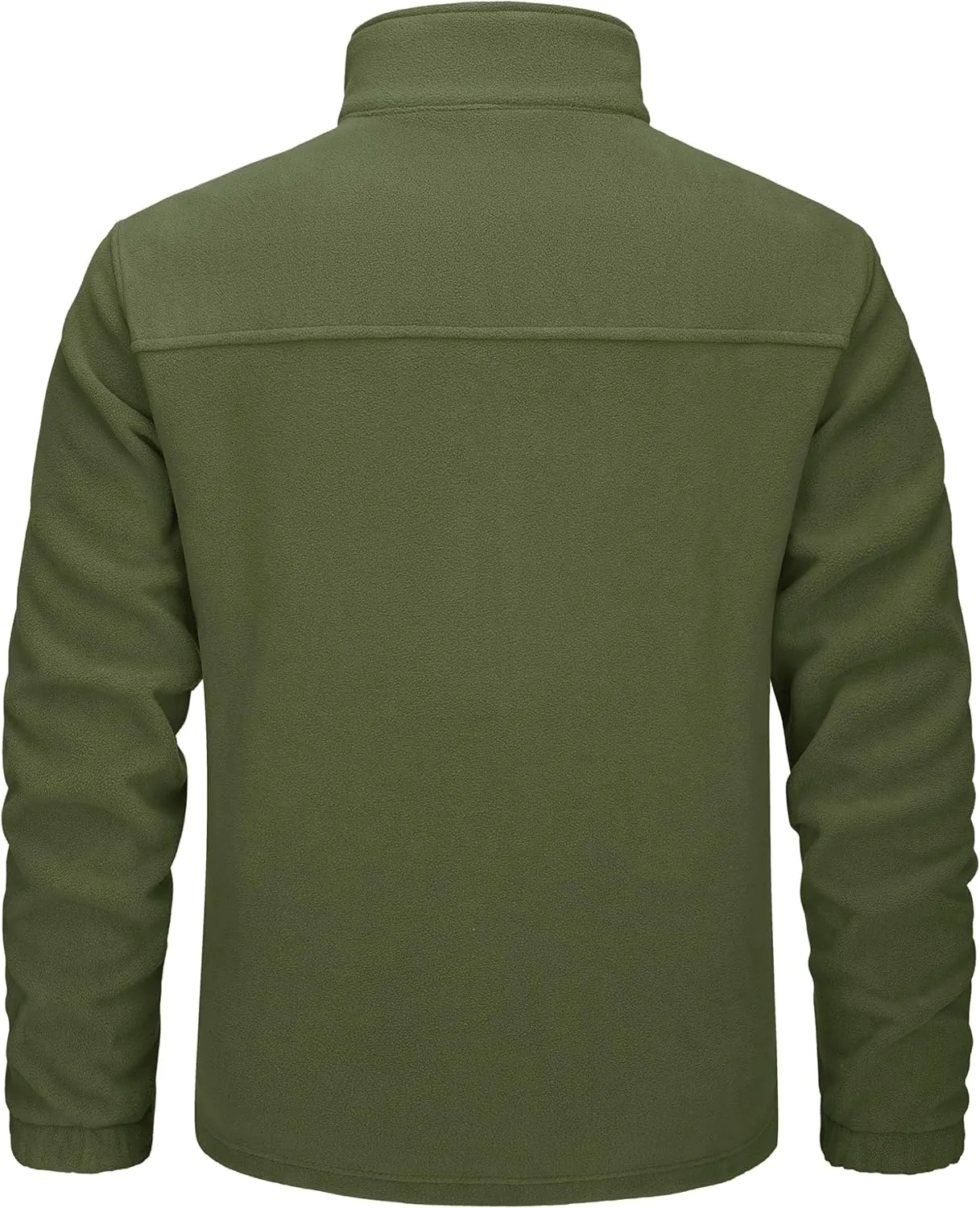 TACVASEN Men's Polar Fleece Jacket Full Zip Lightweight Tactical Jacket with Pockets Winter Coats Warm Casual Hiking Outdoor
