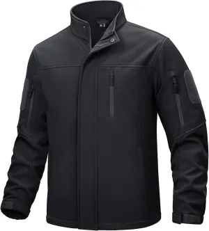 TACVASEN Men's Tactical Softshell Jacket Fleece Lined Water Resistant Windbreaker Military Lightweight Coat for Hiking