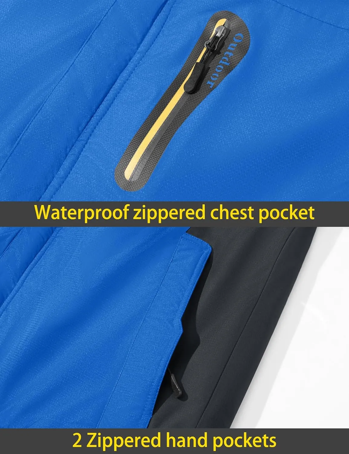 TACVASEN Men's Winter Ski Jacket Waterproof Snow Coats Snowboard Fleece Lining Jacket Warm Parka with Hooded