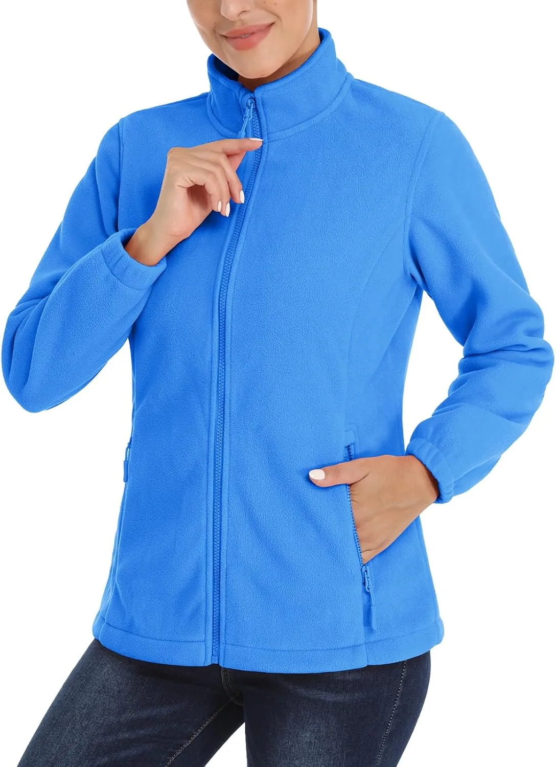 TACVASEN Women's Soft Fleece Jacket Lightweight Full Zip Sweatshirts Coat Casual Winter Warm Sweaters with Pockets
