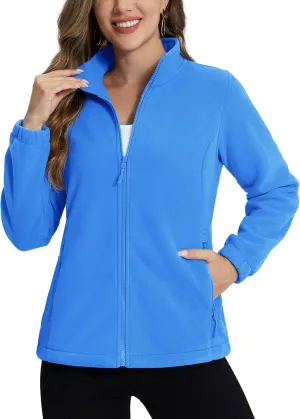 TACVASEN Women's Soft Fleece Jacket Lightweight Full Zip Sweatshirts Coat Casual Winter Warm Sweaters with Pockets