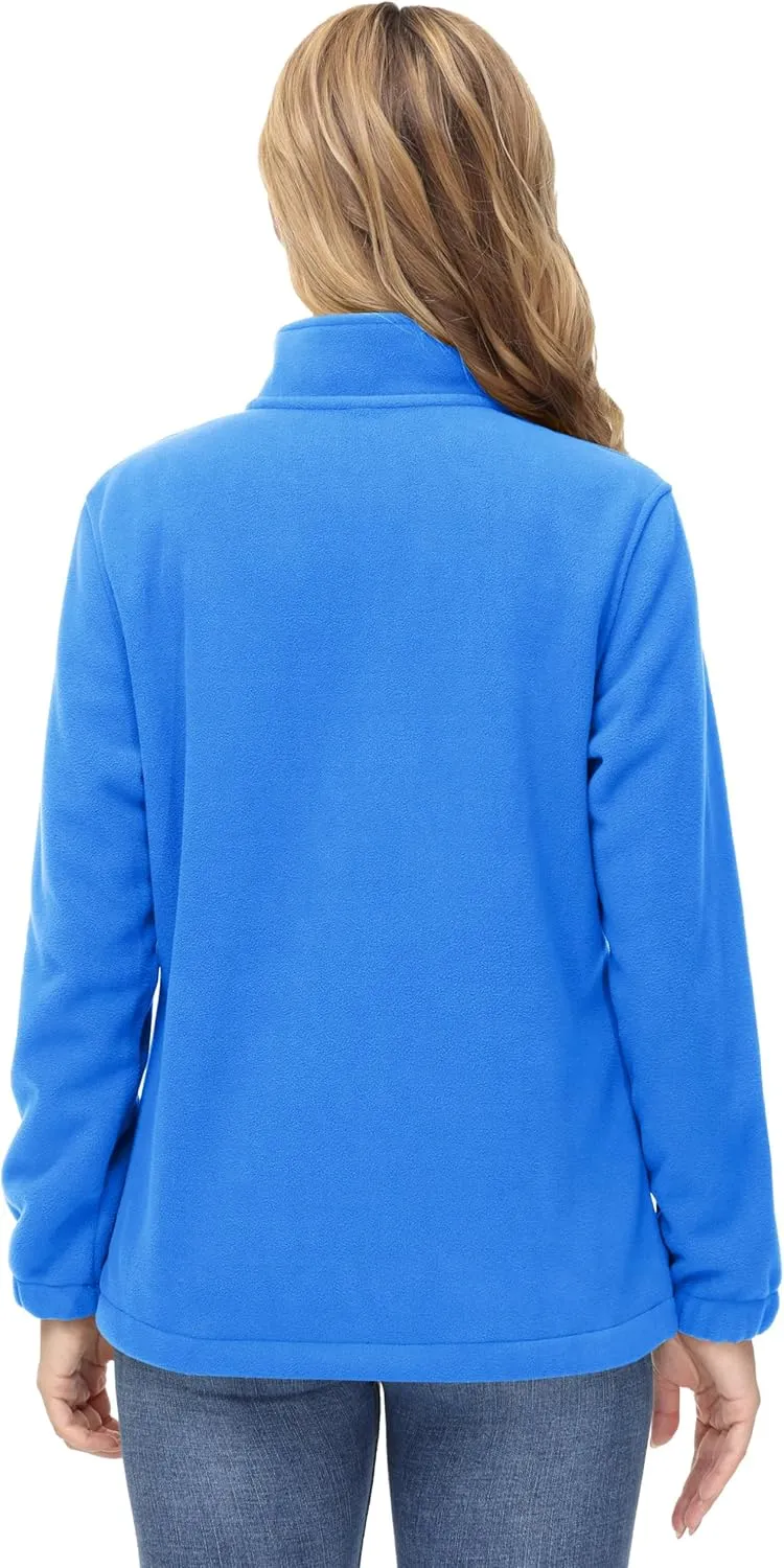 TACVASEN Women's Soft Fleece Jacket Lightweight Full Zip Sweatshirts Coat Casual Winter Warm Sweaters with Pockets