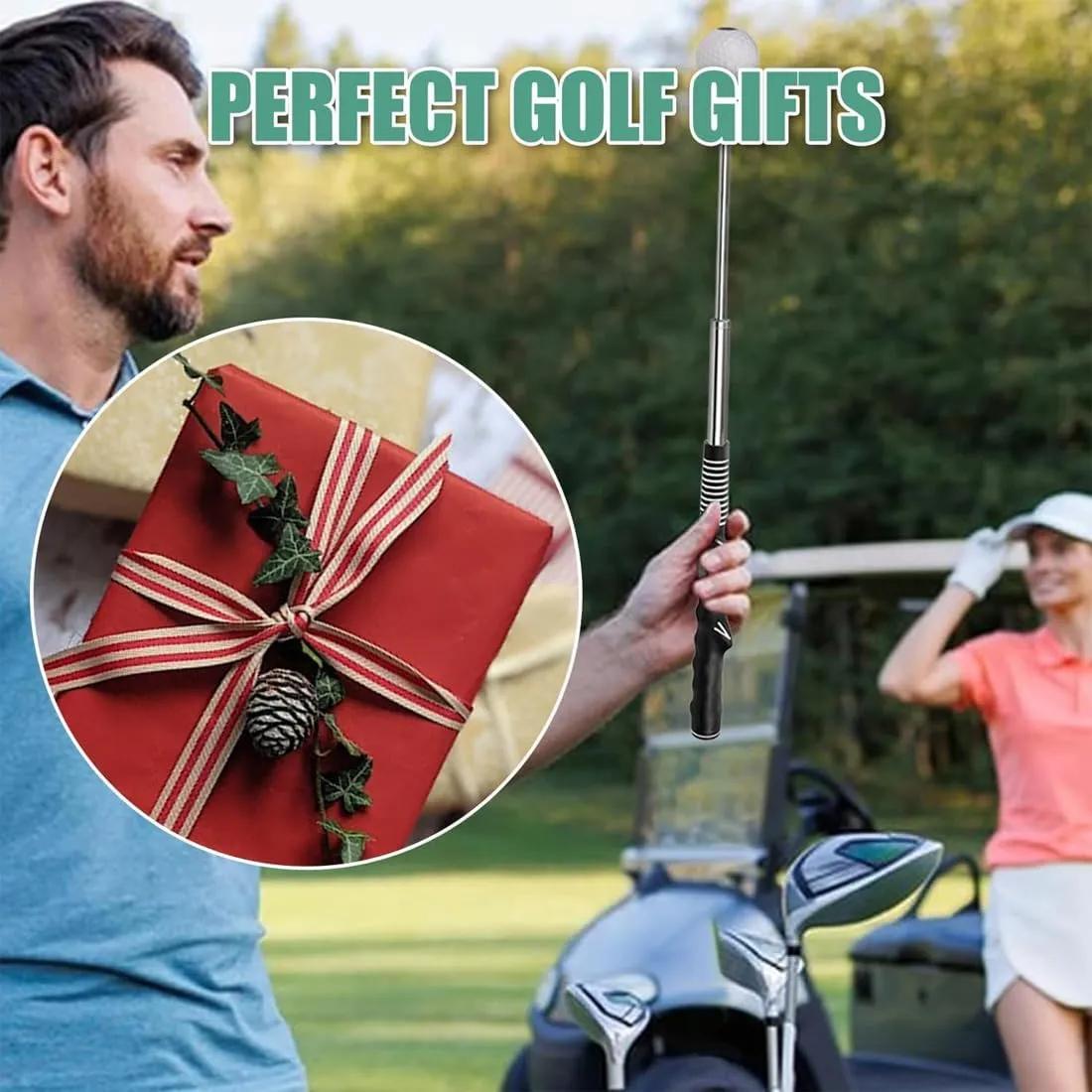 Telescopic Club, Retractable Golf Swing Training Aid, Grip Trainer Golf Club for Strength, Tempo & Form, Golf Trainer for Indoor & Outdoor Golf Training Aids