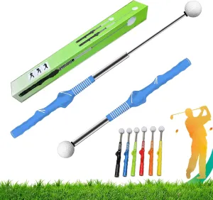 Telescopic Club, Retractable Golf Swing Training Aid, Grip Trainer Golf Club for Strength, Tempo & Form, Golf Trainer for Indoor & Outdoor Golf Training Aids