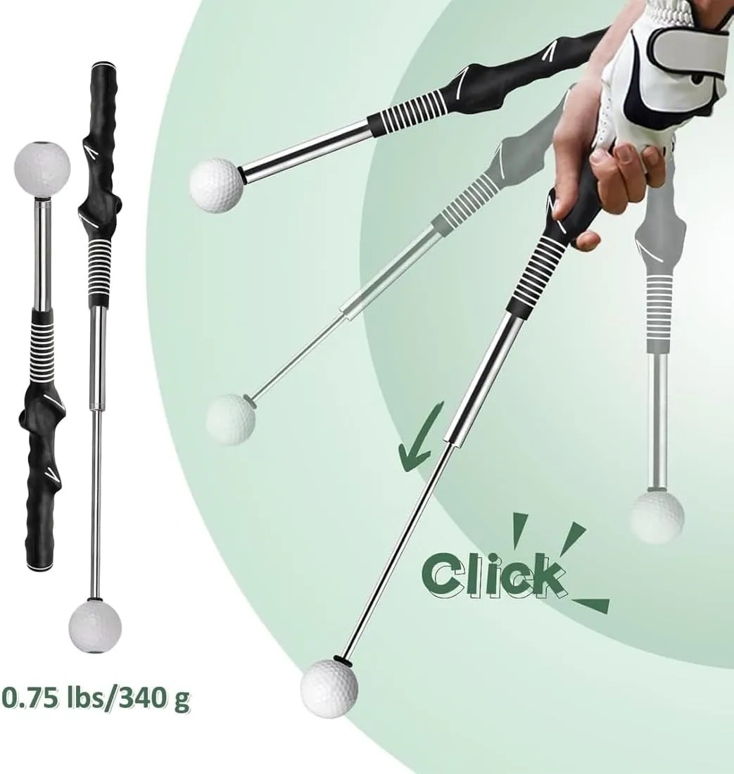 Telescopic Club, Retractable Golf Swing Training Aid, Grip Trainer Golf Club for Strength, Tempo & Form, Golf Trainer for Indoor & Outdoor Golf Training Aids
