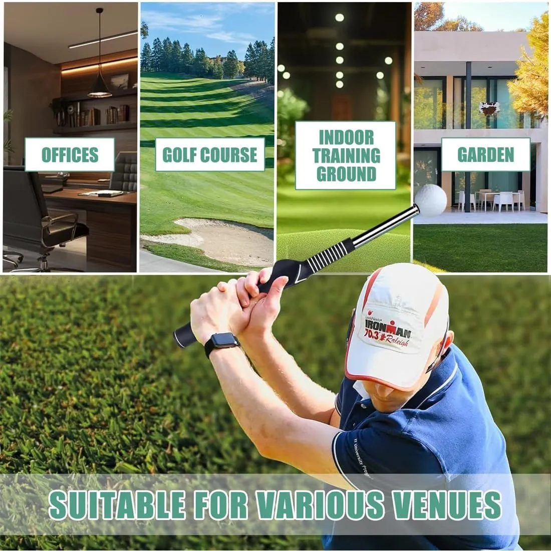 Telescopic Club, Retractable Golf Swing Training Aid, Grip Trainer Golf Club for Strength, Tempo & Form, Golf Trainer for Indoor & Outdoor Golf Training Aids