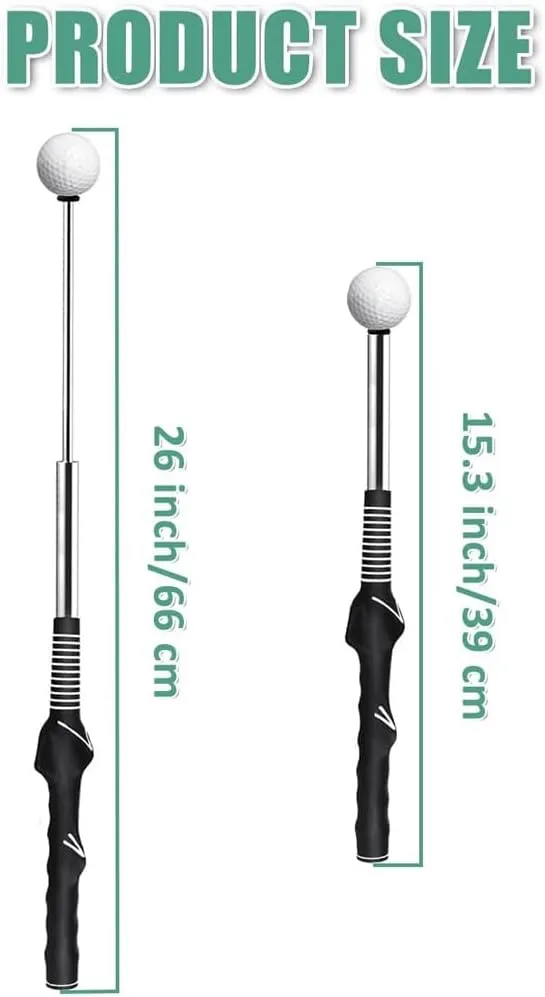 Telescopic Club, Retractable Golf Swing Training Aid, Grip Trainer Golf Club for Strength, Tempo & Form, Golf Trainer for Indoor & Outdoor Golf Training Aids