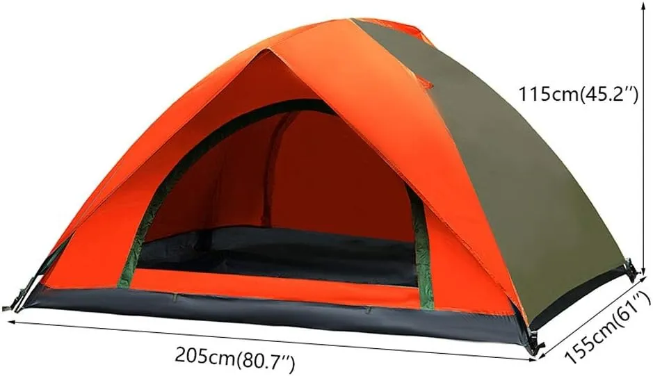 Tent 1-2 Person Waterproof Tent Double Layers Outdoor Fishing Tourist Tent Camping Beach Tent Anti-UV Sun Shade Tent Yurt (Color : Red Green)