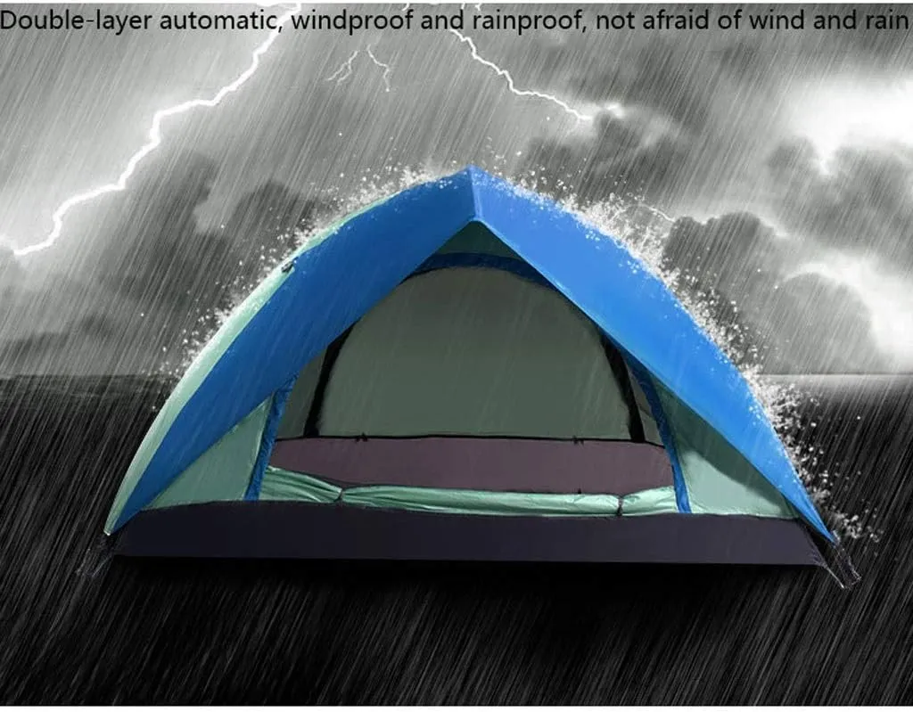 Tent 1-2 Person Waterproof Tent Double Layers Outdoor Fishing Tourist Tent Camping Beach Tent Anti-UV Sun Shade Tent Yurt (Color : Red Green)