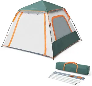 Tent for Camping Camping Tent 3 4 Person with Big Mesh Windows Waterproof, UPF50  for Family Hiking Mountaineering Travel Large Space for Picnic Outdoors (Color : Green)