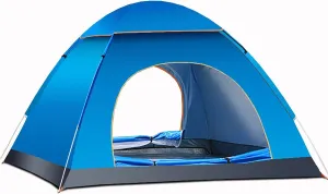Tent, Pop Up Tent 2 3 4 Man Camping Tent Waterproof, Four Seasons Universal Travel Tent, Portable Tent with Backpack,Green, Blue