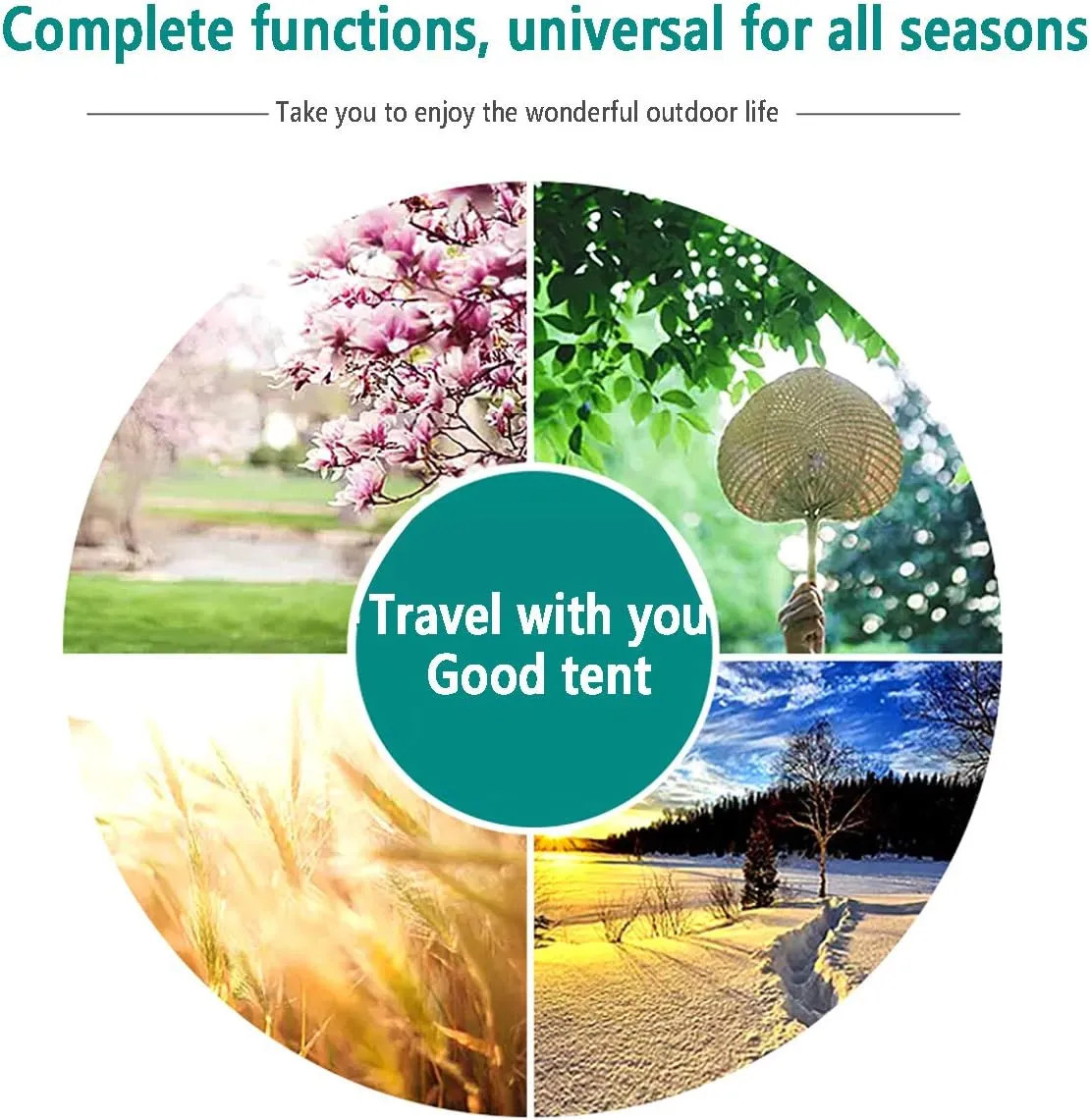 Tent, Pop Up Tent 2 3 4 Man Camping Tent Waterproof, Four Seasons Universal Travel Tent, Portable Tent with Backpack,Green, Blue