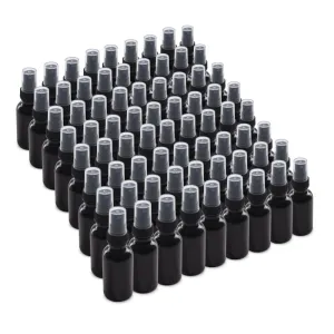 The Bottle Depot - 72 Pack - 1 oz Glass Spray Bottle - Black UV - 20-400 Neck Finish - Boston Round Bottles - UV Rays Protection