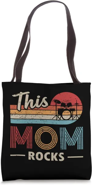 This Mom Rocks Drums Heavy Metal Rock N Roll Drummer Tote Bag