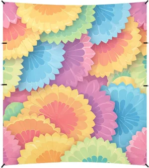 Tie-dye Pattern Bright Colors Tie-dye Background Foldable Beach Canopy UPF50  Lightweight Portable Sunshade with Sandbags and Shovel for Family Travel