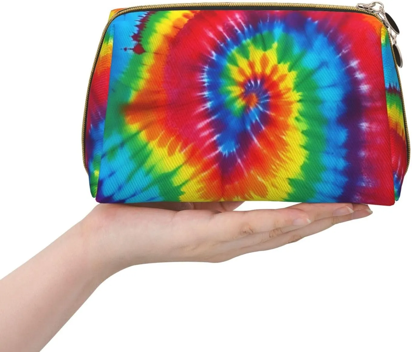 Tie Dye Rainbow Toiletry Pouch, Travel-Friendly Makeup Organizer For Makeup Brushes, Lipsticks