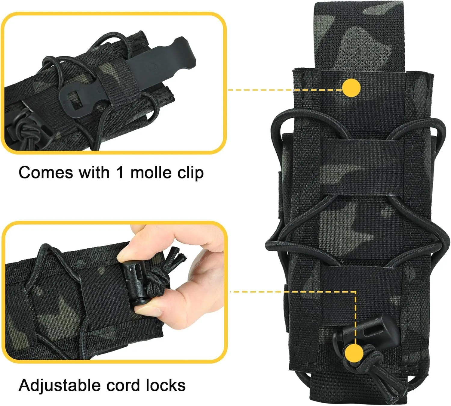 Tourniquet Pouch with Molle Clip,SABADO Tourniquet Holder Removeable Flap Cover,TQ Pouch for Duty Belt and Tactical Vest