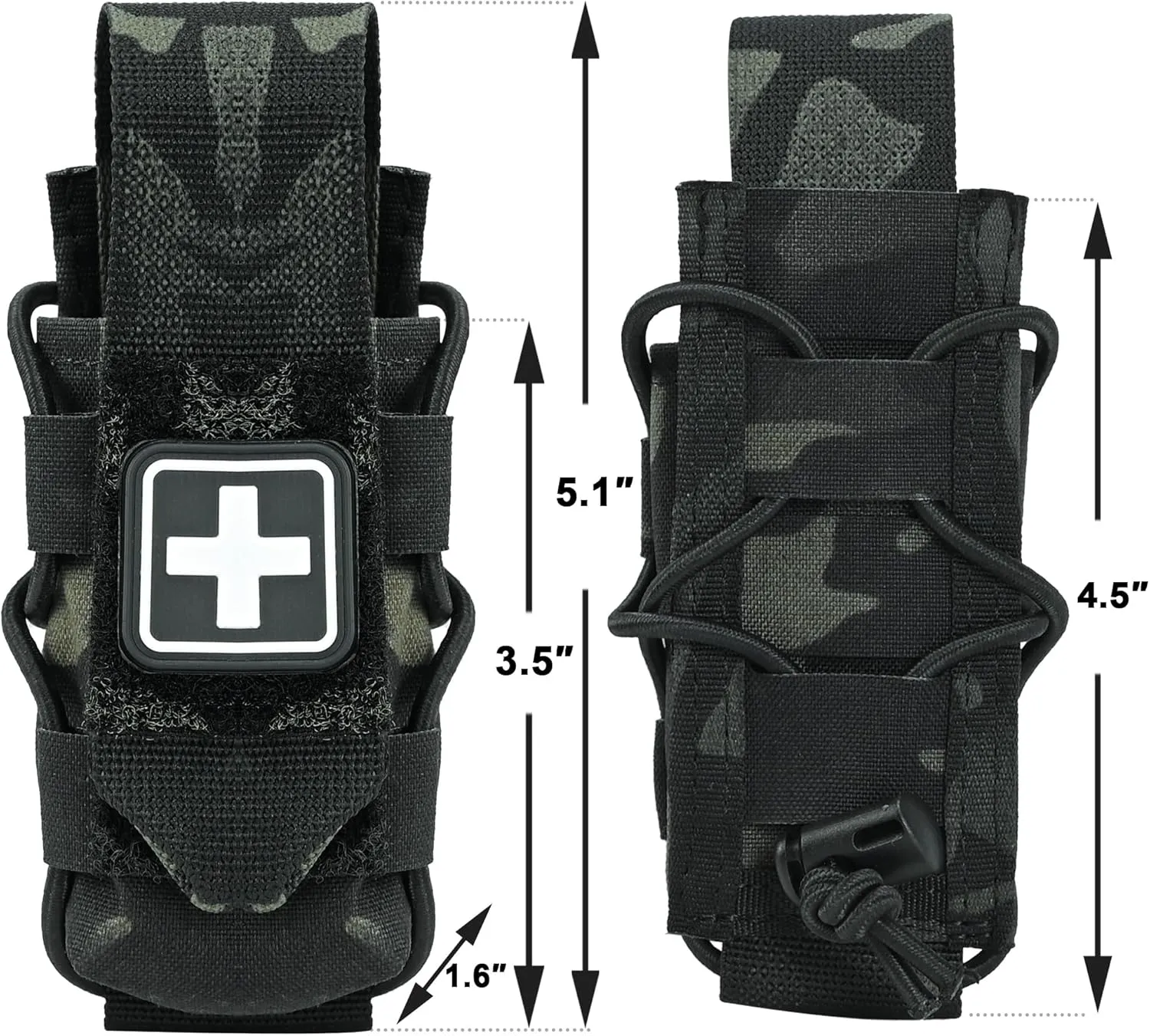 Tourniquet Pouch with Molle Clip,SABADO Tourniquet Holder Removeable Flap Cover,TQ Pouch for Duty Belt and Tactical Vest