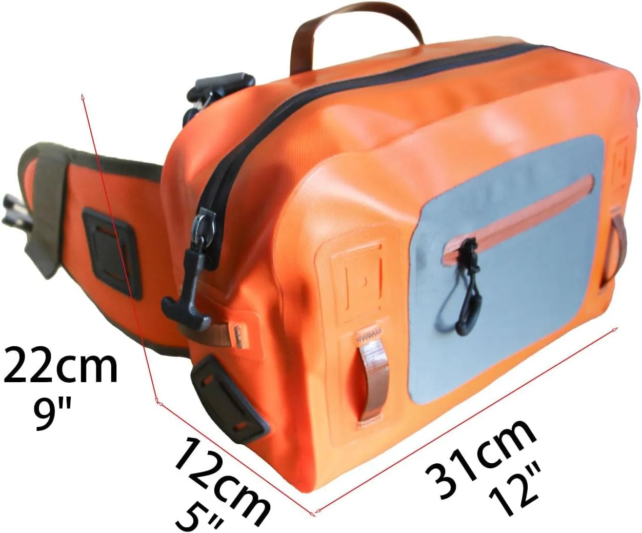 TPU Airtight Waterproof Floating Dry Waist Fishing Tackle Bag Hip Pack for Ourdoor Kayak,Rafting,Boating,Swimming,Diving,hunting(orange)