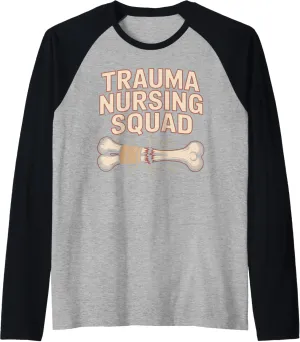 Trauma Nursing Squad Emergency Response Crew Raglan Baseball Tee