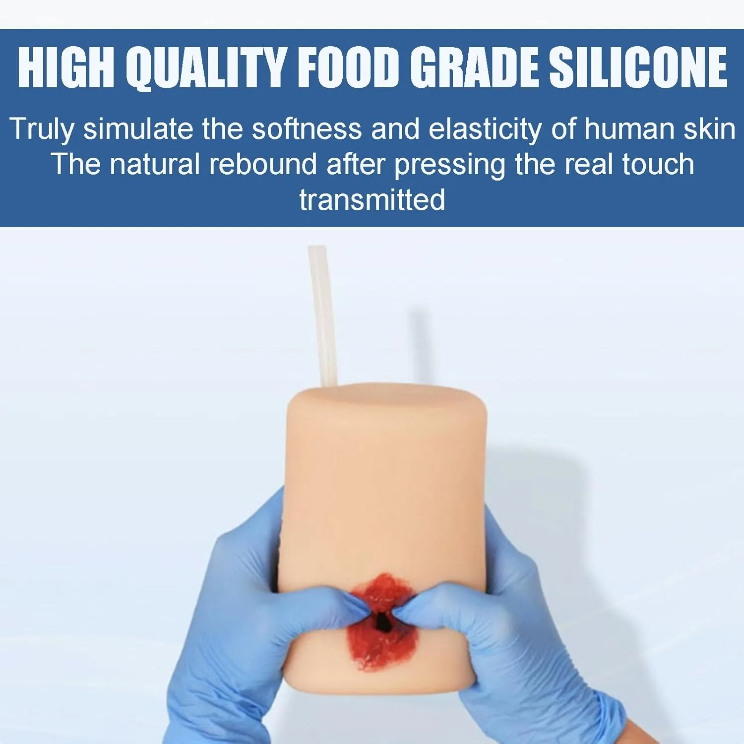 Trauma Wound Care Wound Models: Simulated Wound Hemostasis Model Stop The Bleed Training Kit for Medical Classes Hemostasis First Aid Practice Surgical Suturing Exercise Aids (Cylindrical)