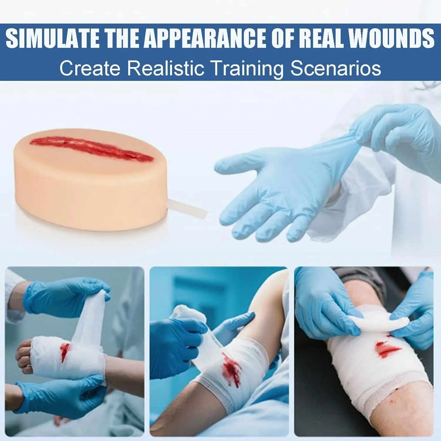 Trauma Wound Care Wound Models: Simulated Wound Hemostasis Model Stop The Bleed Training Kit for Medical Classes Hemostasis First Aid Practice Surgical Suturing Exercise Aids (Cylindrical)