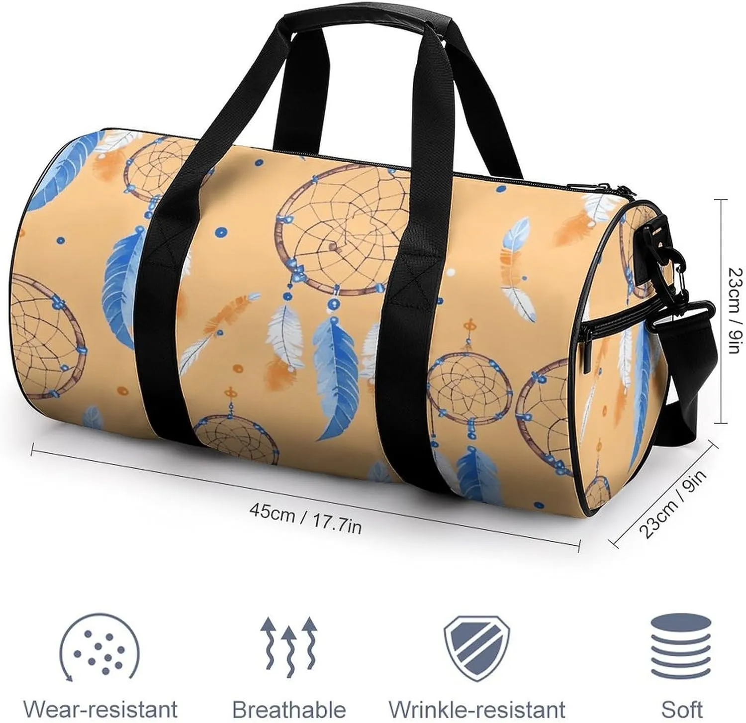 Travel Duffel Bag for Men And Women,Dream Catcher Pattern Waterproof Sports Fitness Bag Portable Travel Duffel Bag