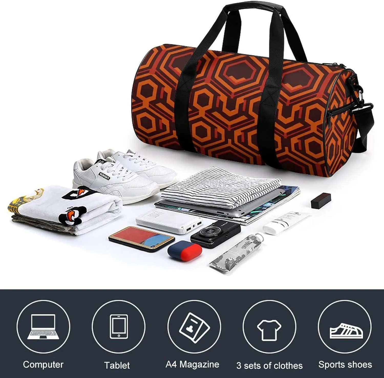 Travel Duffel Bag for Men And Women,Shining Overlook Waterproof Sports Fitness Bag Portable Travel Duffel Bag