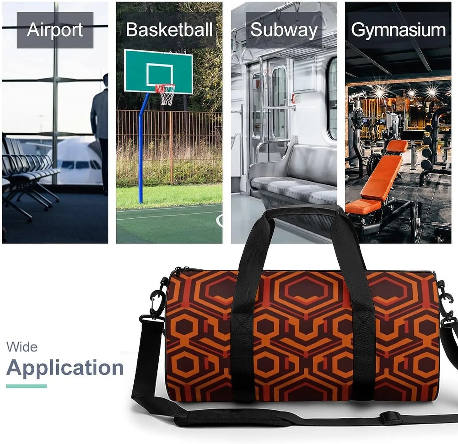 Travel Duffel Bag for Men And Women,Shining Overlook Waterproof Sports Fitness Bag Portable Travel Duffel Bag