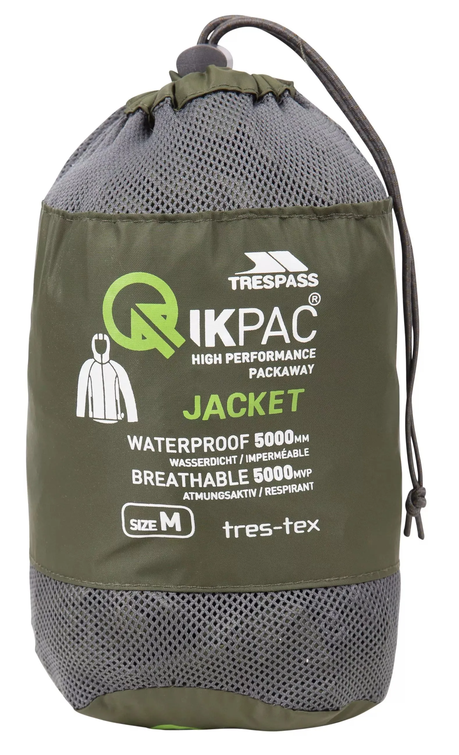 Trespass XXL Moss Unisex Packaway Qikpac Jacket