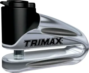 Trimax T665LC Hardened Metal Disc Lock - Chrome 10mm Pin (Long Throat) with Pouch & Reminder Cable