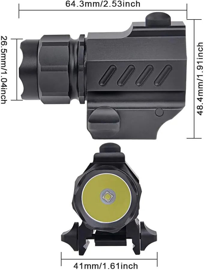 TrustFire G01 Pistol Light Compact Tactical Gun Flashlight 210 Lumen Weapon Mounted Light for G 17 19 21 22 30 43 48 and Picatinny Rail, Good for Gift Giving