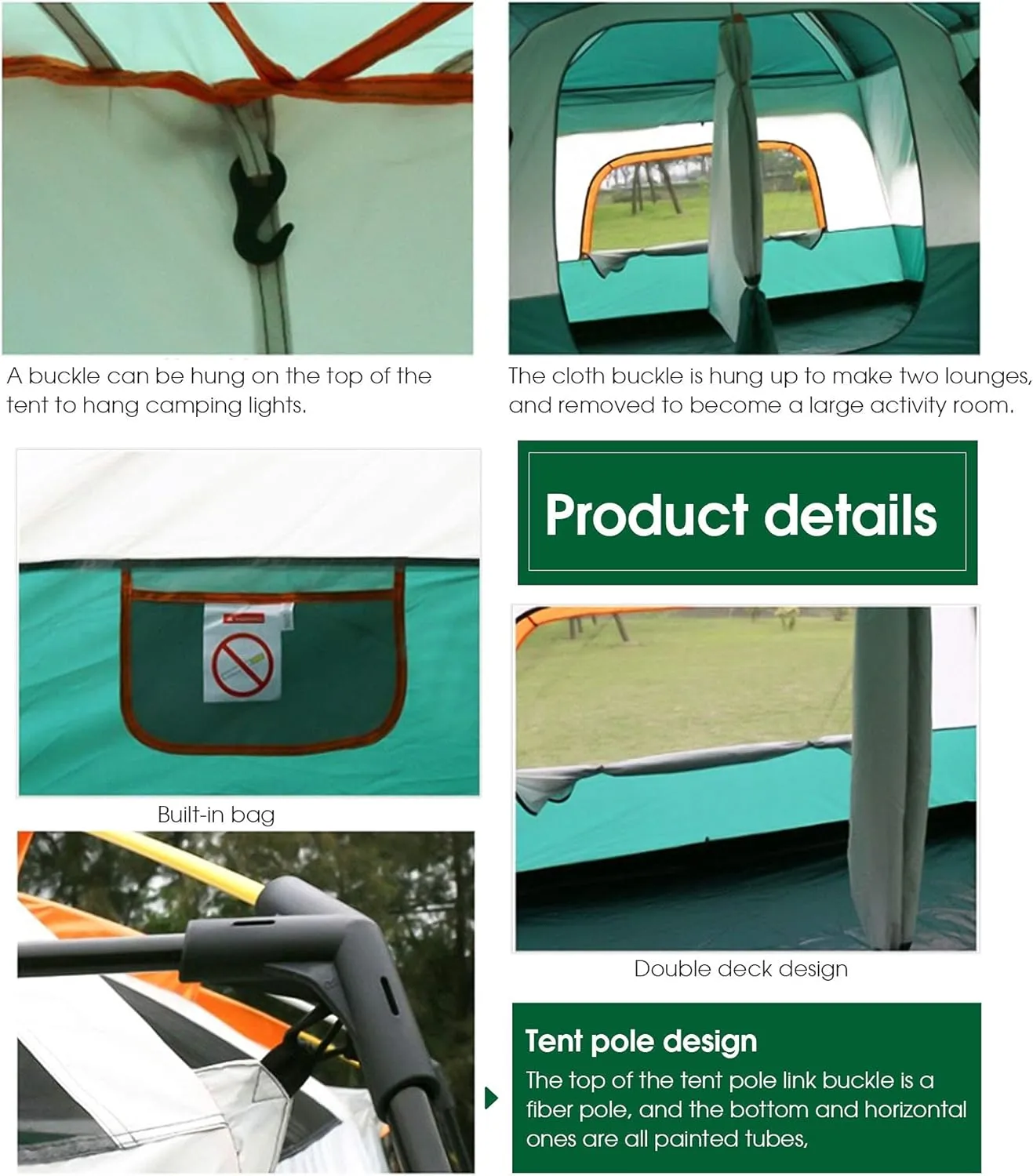 Tunnel Tent 5-8 Person - PU3000mm Waterproof Family Tent with Divided Curtain for Separated Room, Windproof Outdoor Camping Tent with Carry Bag