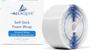 Ultra-Flexible Self-Stick Foam Wrap – 2" x 16' Cohesive Bandage for Hands & Fingers | Tear by Hand, No Adhesive | AllaQuix Wrapid – Blue First Aid Wrap for Bleeding & Protection