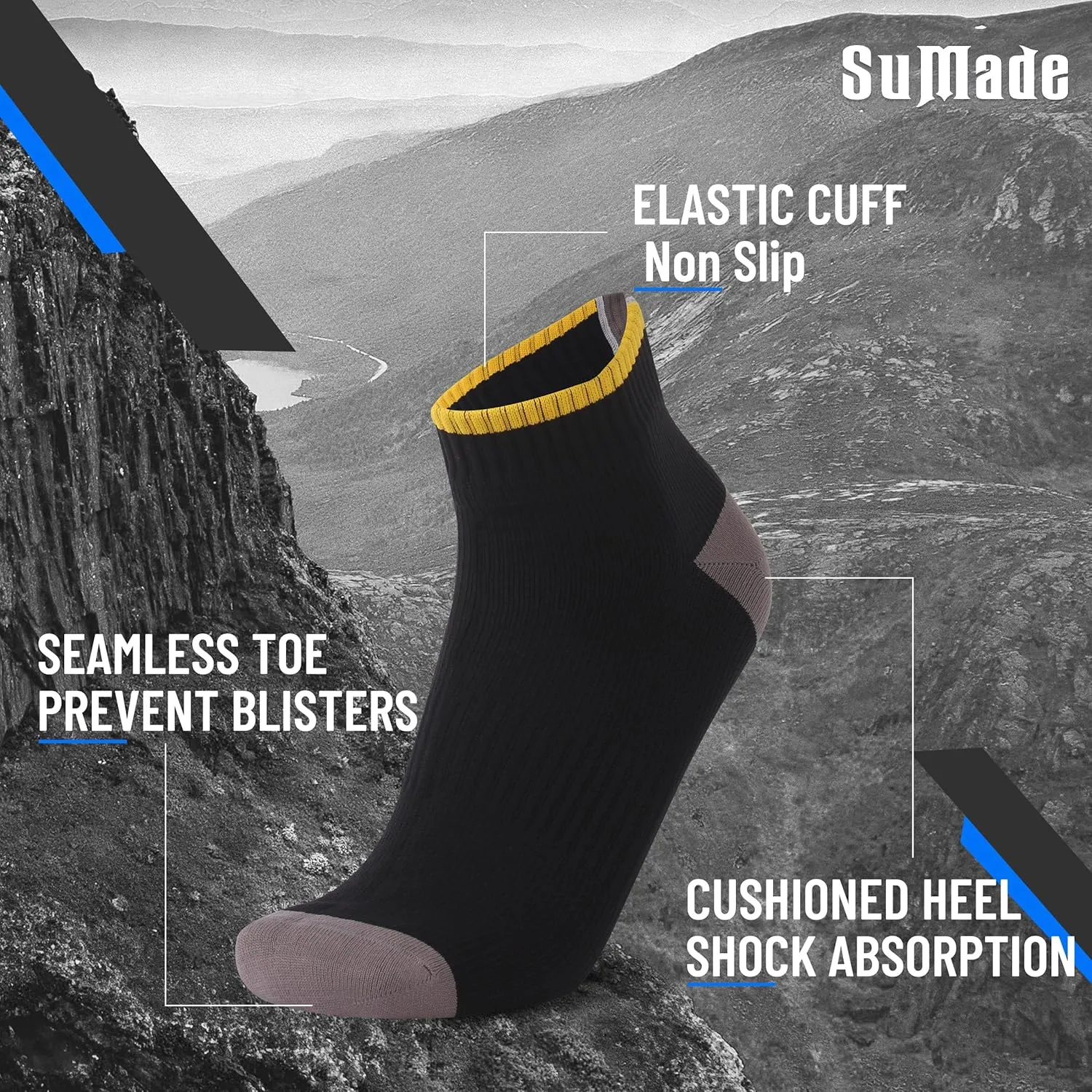Ultra Thin Waterproof Crew Ankle Socks, Unisex Hiking Kayaking 1 Pair