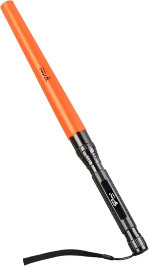 ULTRAFIRE 18-Inch Signal Wand Traffic Control LED Flashlight, 1000 Lumen with Red Flashing Mode, Orange Finish, 3 Modes Traffic Wand Flash Llight for Parking, Airport, Fire Police Duty, Emergency
