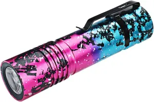 ULTRAFIRE Rechargeable Small LED Flashlight 800 Lumens 5 Modes Mini Tactical EDC Flash Light, Waterproof Pocket Flashlight for Kids Camping Outdoor (Pink)