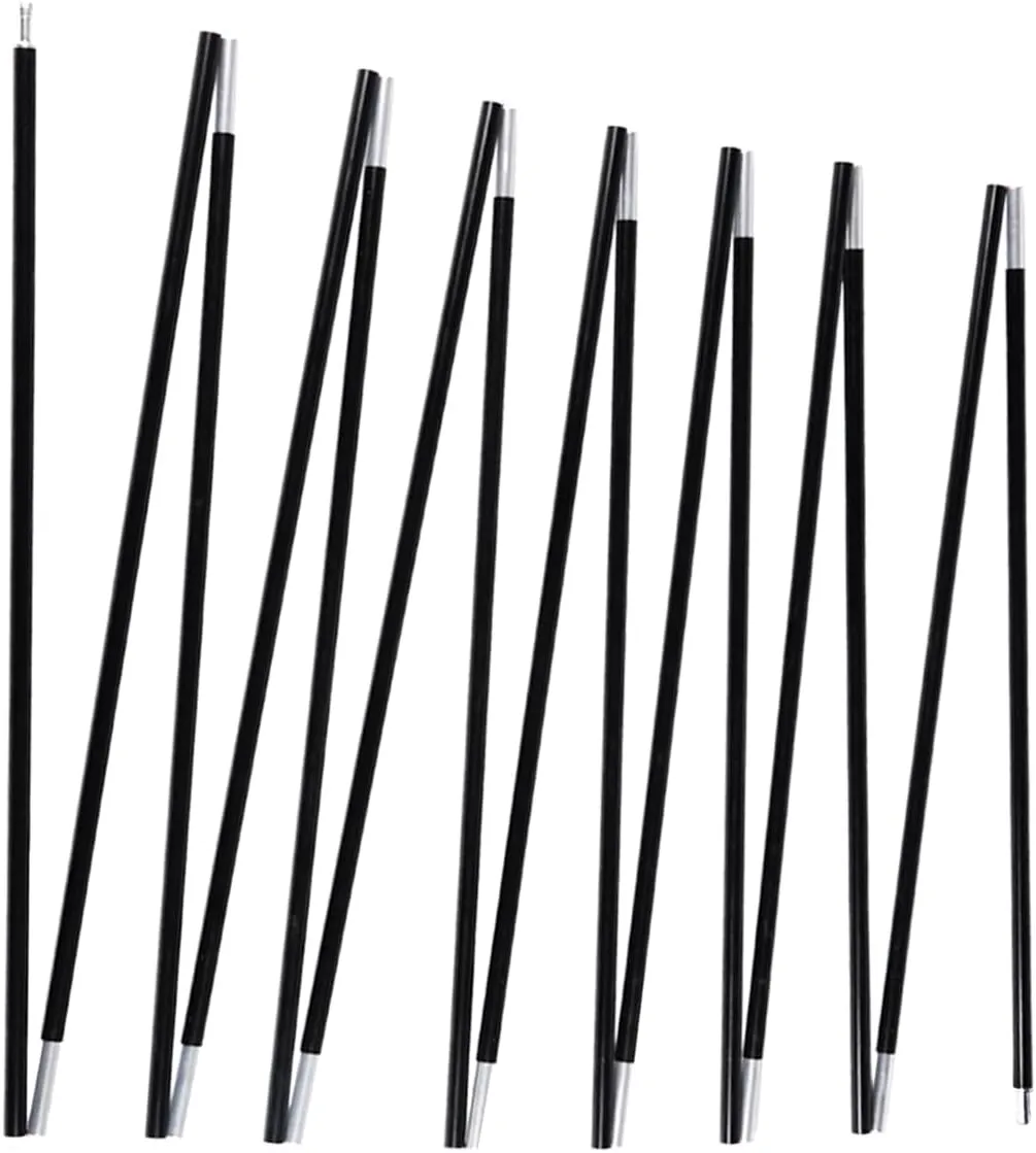 Unassembled Tent Poles Replacement, Female and Male End Tent Compatible, Aluminum Tent Pole Repair Kit, 2 Poles Pack