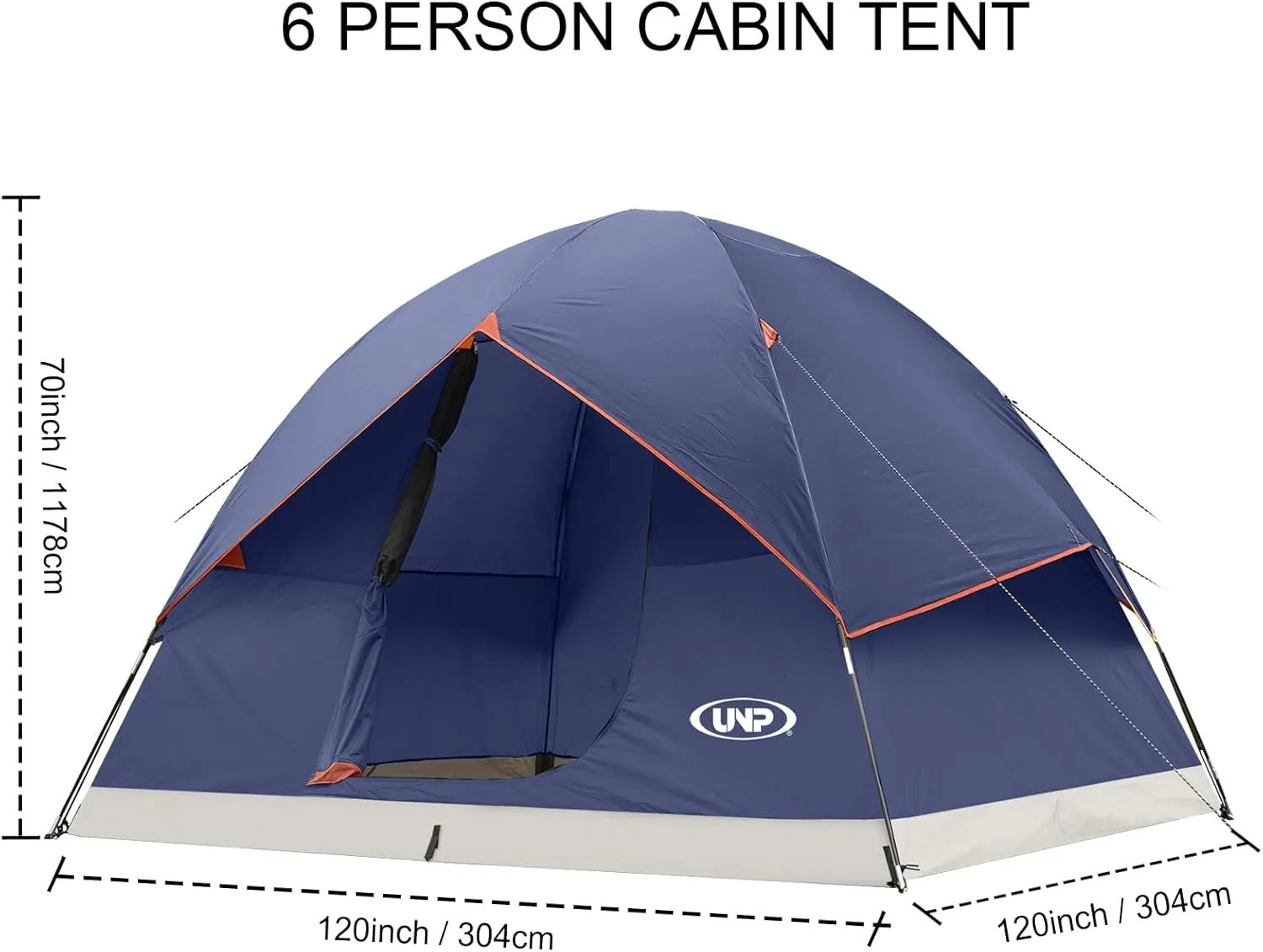 UNP Camping Tent 2/3/4/6 Person Dome Tent, Easy to Set Up for Camping, Lightweight Camping Tent, Portable Camping Tent for Outdoor and Backpacking Beaches