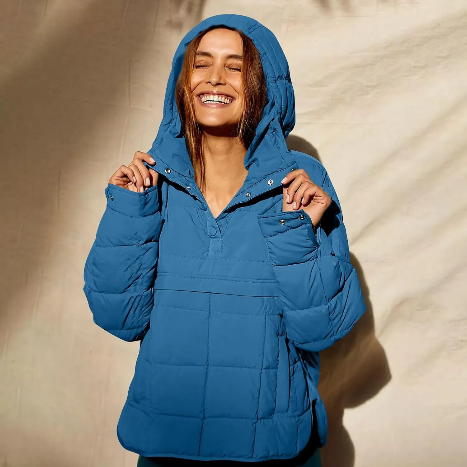 UOFOCO Womens Puffer Jacket with Hood Winter Packable Pullover Down Jackets Winter Quilted Jacket Coats for Women 2024