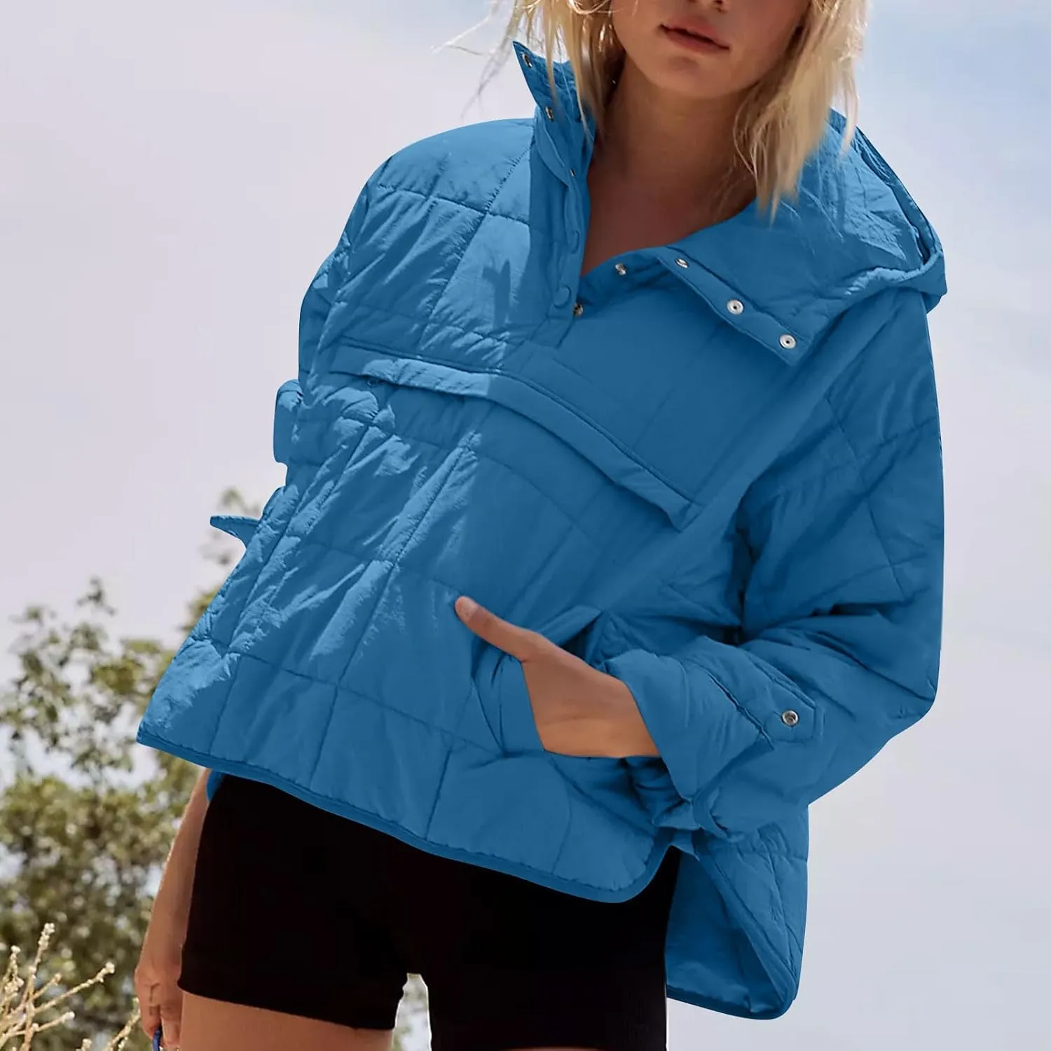 UOFOCO Womens Puffer Jacket with Hood Winter Packable Pullover Down Jackets Winter Quilted Jacket Coats for Women 2024