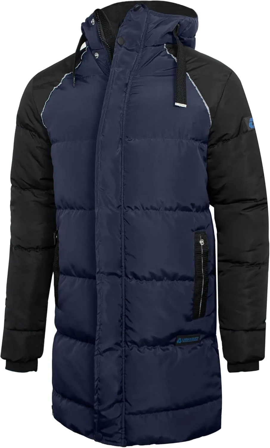 URBAN BUCK Mens Faux Fur Trimmed Hood Puffer Jacket Midweight Winter Down Windproof & Water Repellent Men Climbing Jackets
