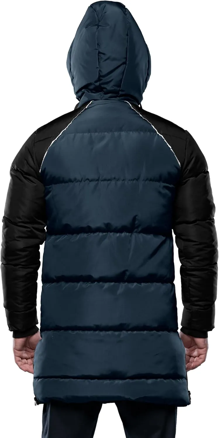 URBAN BUCK Mens Faux Fur Trimmed Hood Puffer Jacket Midweight Winter Down Windproof & Water Repellent Men Climbing Jackets