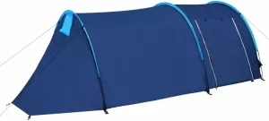 [US Direct] Waterproof Camping Tent 2~4 Persons Tunnel Tent for Camping Hiking Travel Fibreglass Poles Blue