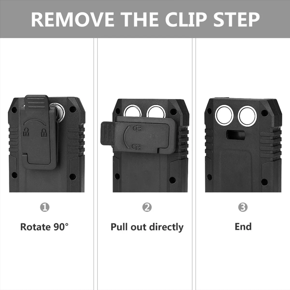 USB Rechargeable Cob with Magnetic Clip Hook Camping Lamp Lighting Modes High Low Portable LED Flashlight for Outdoor Emergencies