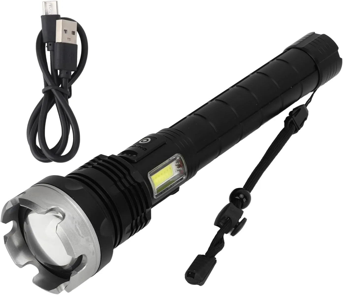 USB Rechargeable Outdoor Flashlight, Super Bright Torch with Zoomable, Retractable Aluminium Alloy Shell, Waterproof Design - Perfect for Camping and Travel