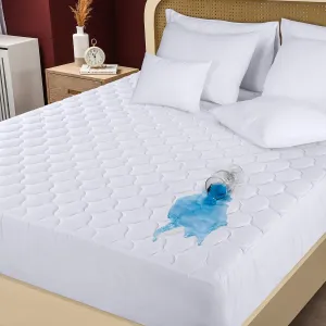 Utopia Bedding Waterproof Mattress Protector, Queen Mattress Pad, Quilted Fitted Cover Stretches up to 16 Inches Deep (White)